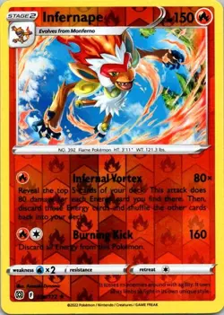 Infernape Holo Rare SWSH09: Brilliant Stars 026/172 NM - Image 1