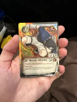 Naruto CCG Sasuke Uchiha Diamond Foil Card 116 Damaged Condition - Image 3