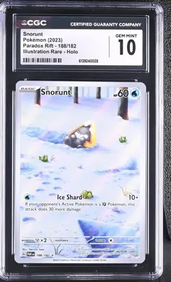 Pokemon Snorunt 188/182 Illustration Rare Paradox Rift - CGC 10 - Image 1