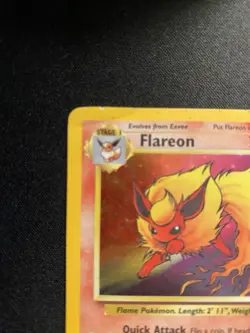 Pokemon TCG Flareon Jungle 3/64 Holo Unlimited Holo Rare DAMAGED - Image 2