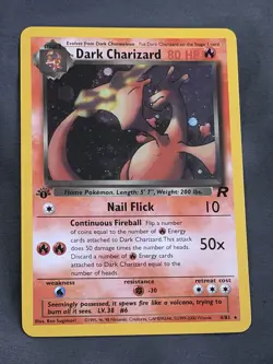 Pokemon 2000 Team Rocket Dark Charizard 4/82 1st Edition Set Holo Rare 80 HP - Image 1