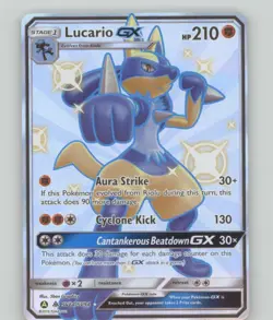 LUCARIO GX SV64/SV94 SHINY GX RARE HIDDEN FATES SHINY VAULT POKEMON NEAR MINT - Image 2