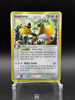 Pokemon TCG Ampharos Dragon Frontiers Delta Species Holo Rare 1/101 120HP - Image 1