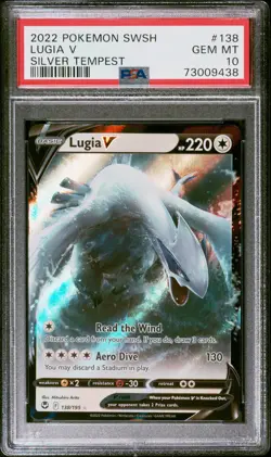 2022 Pokemon Sword & Shield Silver Tempest Lugia V Silver Tempest PSA 10 #138 - Image 1