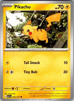 Pikachu Ascended Heroes 055/217 Common Pokemon Near Mint - Image 1