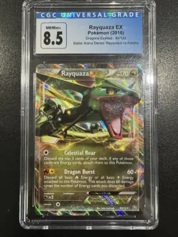 2016 Pokemon Dragons Exalted 85 RAYQUAZA EX CGC 8.5 NM MINT 🐲 45 Deg Holo Sheen - Image 1