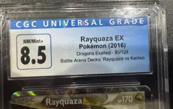 2016 Pokemon Dragons Exalted 85 RAYQUAZA EX CGC 8.5 NM MINT 🐲 45 Deg Holo Sheen - Image 3