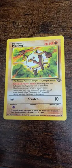 Mankey 55/64 Common Jungle Pokemon Near Mint - Image 1