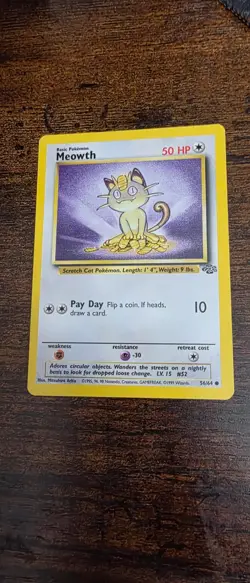 Meowth 56/64 Common Jungle Pokemon Near Mint - Image 1