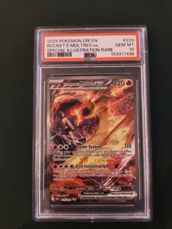 Pokemon Team Rocket Moltres 229/182 Destined Rivals English Edition PSA 10 - Image 1