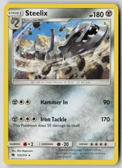 Steelix 125/214 Rare Lost Thunder Pokemon LP - Image 1