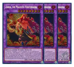 3x Zoroa, the Magistus Verethragna BLMM-EN045 - Secret Rare 1st Ed NM Yu-Gi-Oh - Image 1