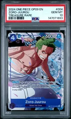 2024 ONE PIECE OP09-EMPERORS IN THE NEW WORLD TREASURE RARE ZORO-JUUROU PSA 10 - Image 1