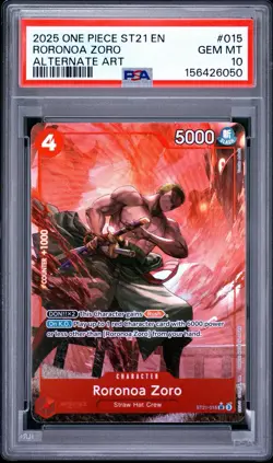 ONE PIECE ENGLISH ST21 GEAR 5 RORONOA ZORO ALT ART PSA 10 🔥📈 - Image 1