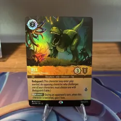 Disney Lorcana - Rex Protective Dinosaur 206/204 - Epic Borderless Foil - Image 1
