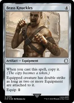 Brass Knuckles (Surge Foil) -Foil Light Play MTG Universes Beyond: Fallout - Image 1