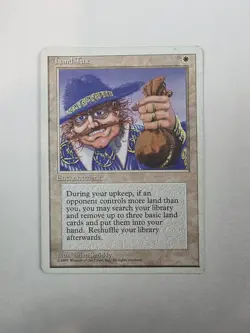 Land Tax MTG 4th Edition Regular Magic The Gathering Damaged - Image 1