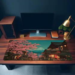 MTG Playmat | Cherry Blossom Village Themed Playmat | Unofficial MTG Playmat - Image 3