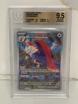 Pokemon TCG Braviary Surging Sparks 214/191 Beckett 9.5 - Image 1