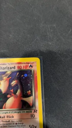Pokemon TCG 1st Edition Dark Charizard 4/82 Team Rocket Holo Rare 2000 SWIRL- LP - Image 2