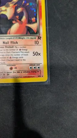 Pokemon TCG 1st Edition Dark Charizard 4/82 Team Rocket Holo Rare 2000 SWIRL- LP - Image 5