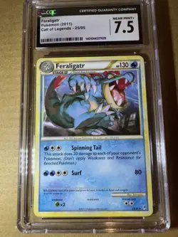 Feraligatr Rare Call of Legends 25/95 LP graded 7.5 Pokemon - Image 1