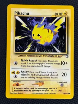 Pikachu 70/111 Common Neo Genesis Pokemon Unlimited Near Mint - Image 1