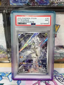 2025 Pokemon S&V Journey Together N'S Reshiram Illustration Rare PSA 9 #167 - Image 1