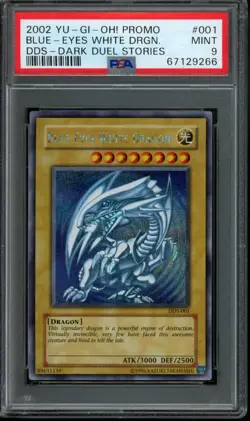 PSA 9 Mint 2002 Yu-Gi-Oh! Blue-Eyes White Dragon Dark Duel Stories DDS-001 Promo - Image 1