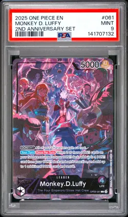 Monkey D. Luffy PSA9 2025 One Piece English Version 2nd Anniversary Set #061 - Image 1