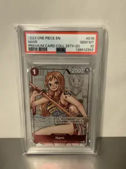 2023 One Piece Nami Premium 25th Anniversary OP01-016 PSA 10 Gem Mint English - Image 1
