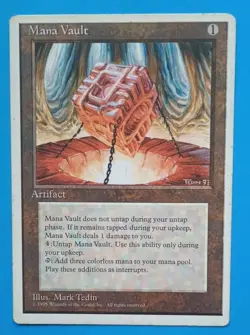 Magic the Gathering MTG Fourth (4th) Edition MANA VAULT Rare MP 1995 VINTAGE! - Image 1