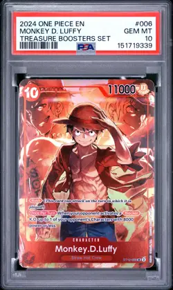 2024 One Piece Promos Treasure Boosters Set Monkey D. Luffy #006 PSA 10 - Image 1