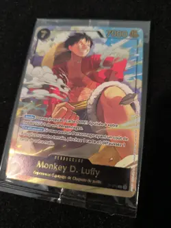 CARTE ONE PIECE - PROMO P-075 MONKEY.D.LUFFY JAPAN EXPO PROMO GOLD FOIL FRENCH - Image 2