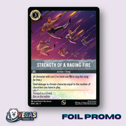 Strength of a Raging Fire 8/P3 League Foil Promo Fabled LP Disney Lorcana DLPC - Image 1