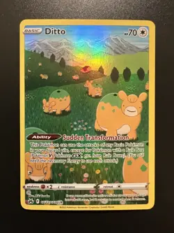 Pokemon TCG Ditto Crown Zenith Galarian Gallery Holo Ultra Rare Card GG22/GG70 B - Image 1