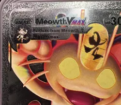 Meowth VMAX HP300 Gold Foil Pokemon Card G-Max Gold Rush card # SWSH005 - Image 3
