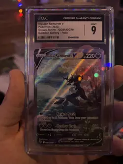 CGC 9 Hisuian Samurott V GG51/GG70 Crown Zenith Illustration Rare Pokemon Card - Image 1