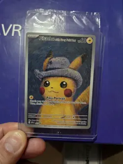 Pikachu With Grey Felt Hat Promo 085 Card Pokemon X Van Gogh Museum Sealed - Image 1