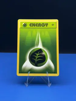 Pokemon Card - Grass Energy Base Set (Shadowless) 99/102 1st Edition - VLP - Image 1
