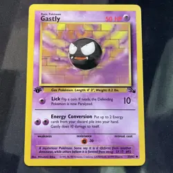 Gastly 33/62 Uncommon Fossil Pokemon 1st Edition LP Condition Card - Image 1