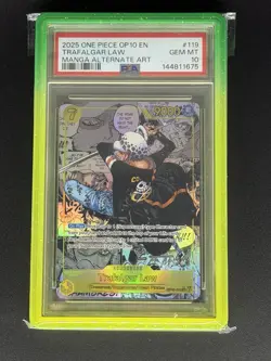 PSA 10 Trafalgar Law OP10-119 Manga Alternate Art - Royal Blood - One Piece Card - Image 1