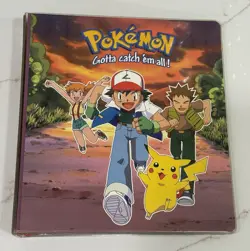 Pokemon Ash Ketchum Vintage Card 3 Ring Binder - Empty, Used 1999 Pikachu Misty - Image 1