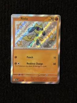 Riolu 173/091 Holo Shiny Rare Paldean Fates Pokemon Card - Image 1