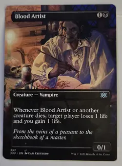 x1 Blood Artist MTG 2X2 NM Aristocrats Drain Black Staple Borderless Extended - Image 1