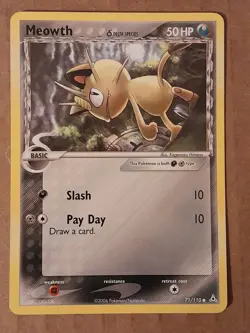 Pokemon Meowth 71/110 ex Holon Phantoms NM-MT See Pictures - Image 1