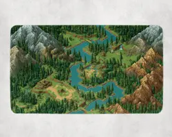 MTG Playmat | Retro Pixel Forest Themed Playmat | Unofficial MTG Playmat - Image 1