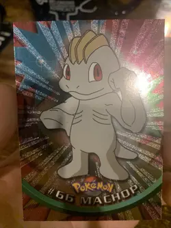 Pokemon Machop #66 Topps TV Animation Edition Black Foil Near Mint - Image 1