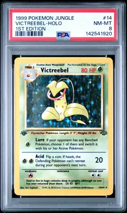 1999 POKEMON JUNGLE 1ST EDITION #14 VICTREEBEL-HOLO PSA 8 - Image 1