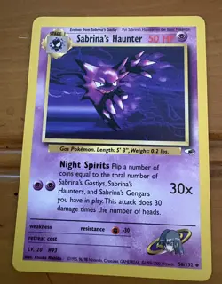 Sabrina's Haunter 58/132 Uncommon Gym Heroes Pokemon Near Mint - Image 1